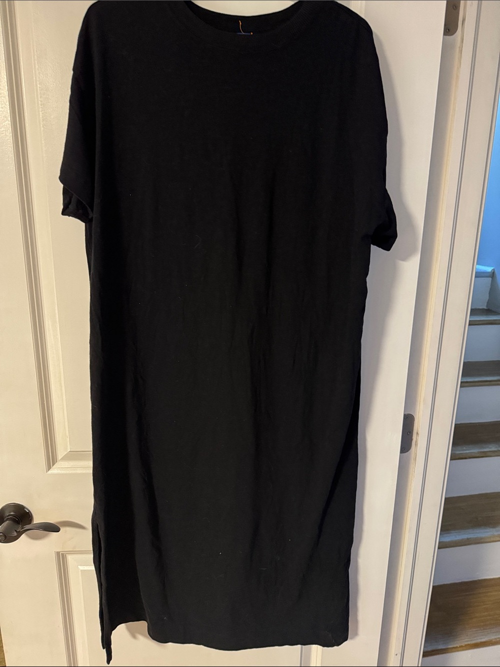 Old Navy Black Short-Sleeve Crewneck Tee Dress